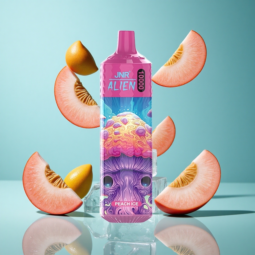 праскова лед JNR Alien 10000 Пуфове 20ml течност RGB Bulgaria vapes