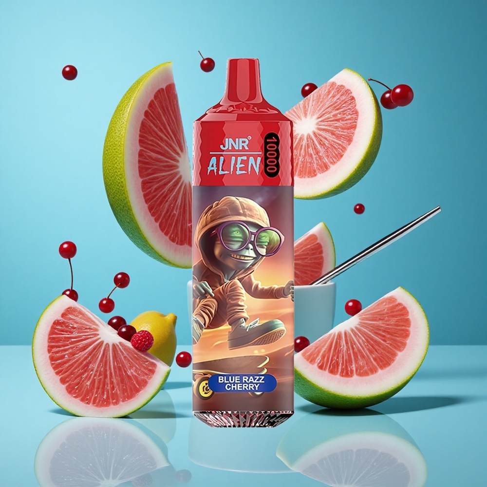 Синьо Малина Череша JNR Alien 10000 Пуфове 850mAh Батерия Bulgaria vapes