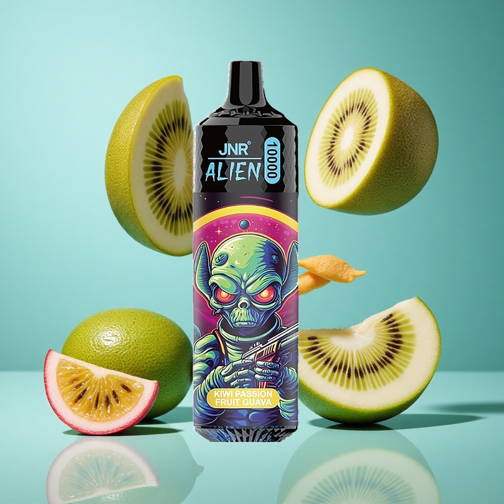 Киви пасия гуава JNR Alien 10000 Пуфове LED Bulgaria vapes