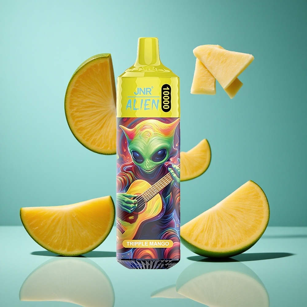Тройка манго JNR Alien 10000 пуфовa 850mAh батерия 20ml e-liquid Bulgaria vapes