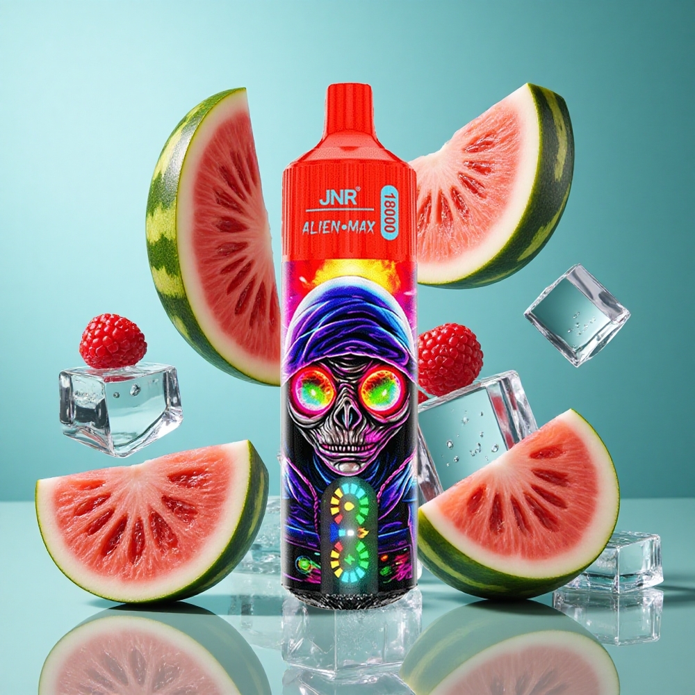 Малина Диня Лед JNR Alien Max 18000 Пуфове Двойна Мрежа 28ml Bulgaria vapes