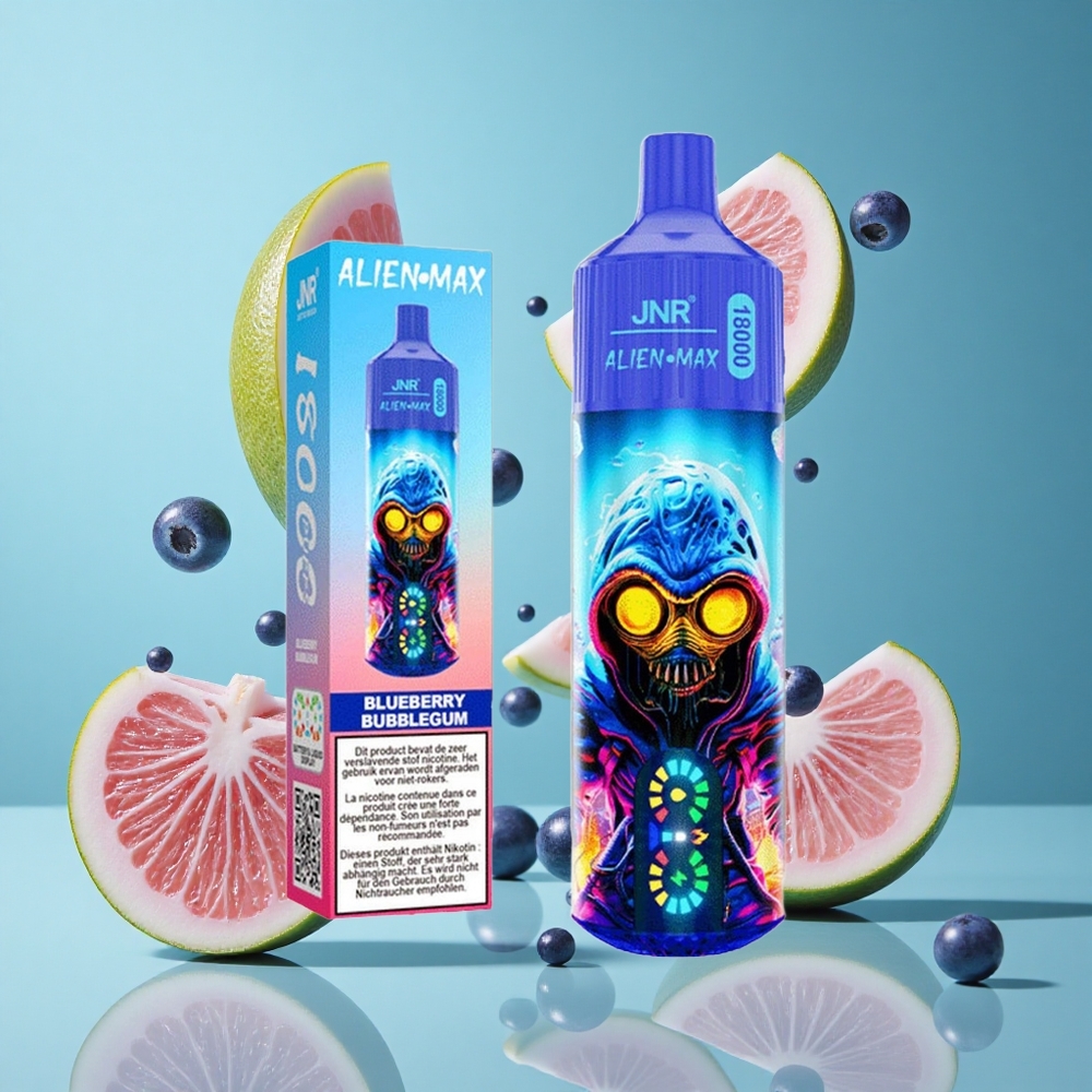 Боровинково дъвка JNR Alien Max 18000 Пуфове Двойна мрежова намотка & Двойно ядро Bulgaria vapes
