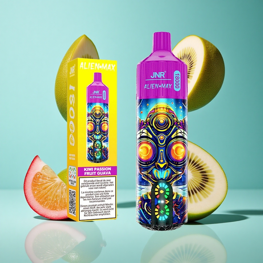 Киви Пасън Фрукт Гуава JNR Alien Max 18000 Пуфове удара Smart LED Display Type-C Bulgaria vapes