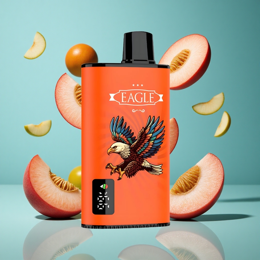 Сочени праскови JNR EAGLE Smart 23000 Пуфове Цифров екран 25ml Bulgaria vapes