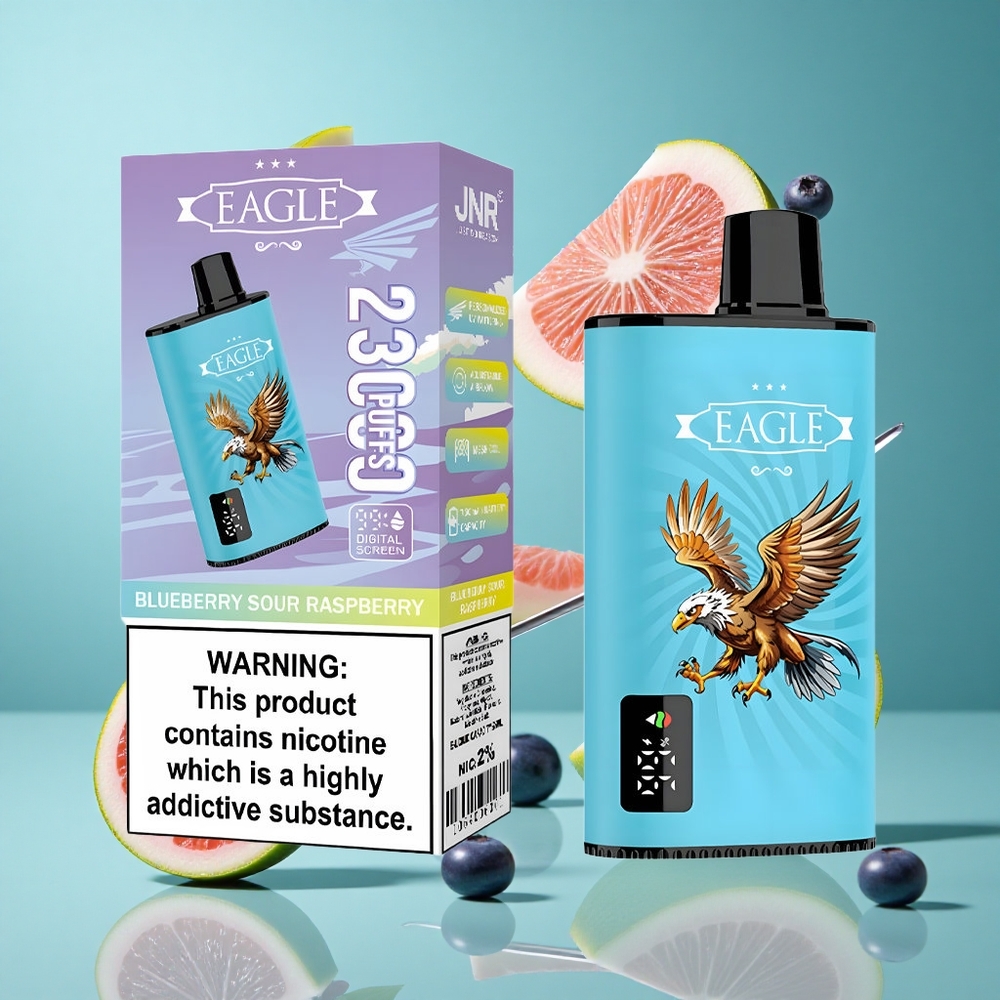Зимна ягода кисела малина JNR EAGLE Smart 23000 Puffs Цифров екран Регулируем въздушен поток Bulgaria vapes