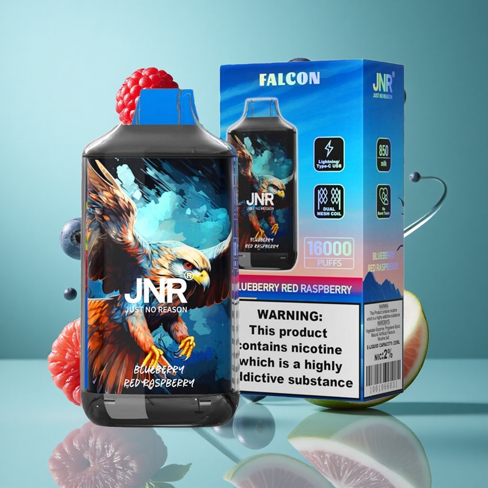 Синьо Боровинка и Червена Малина JNR Falcon 16000 Пуфове 22мл Dual Mesh Coil Bulgaria vapes