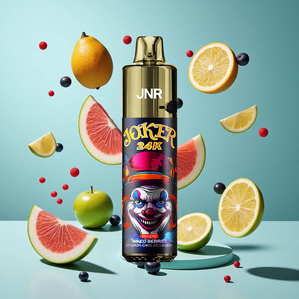 Смесени горски плодове JNR Joker 24K Puffs 800mAh батерия видими нива течност Bulgaria vapes