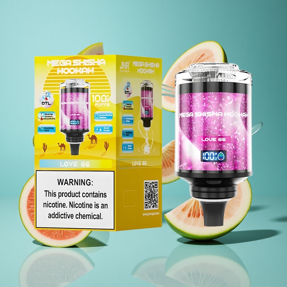 Любов 66 JNR Mega Shisha Hookah 100K Настройваем въздушен поток Интерактивен екран Bulgaria vapes
