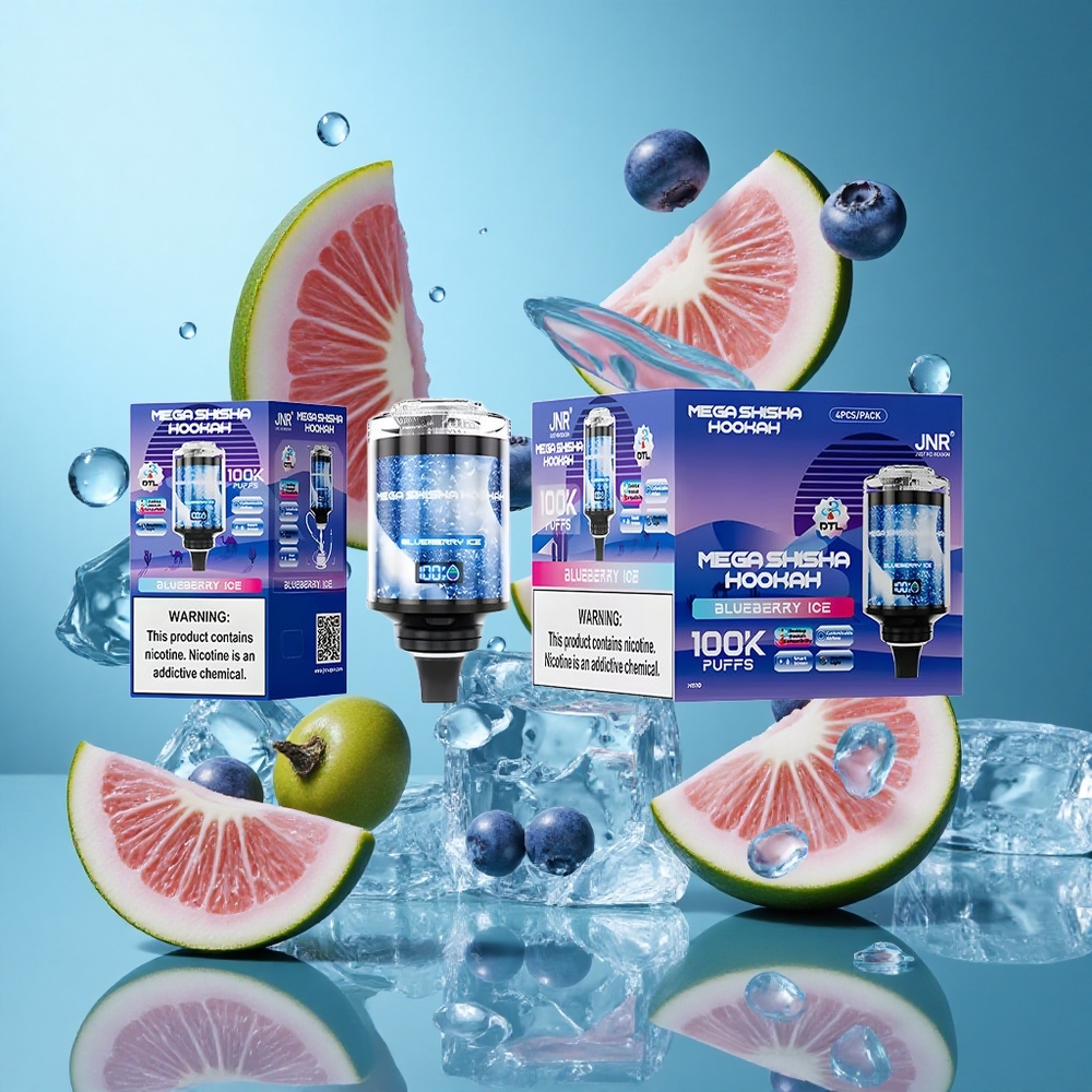 Боровинков лед JNR Mega Shisha Hookah 100000 пуфта Интерактивен екран Bulgaria vapes
