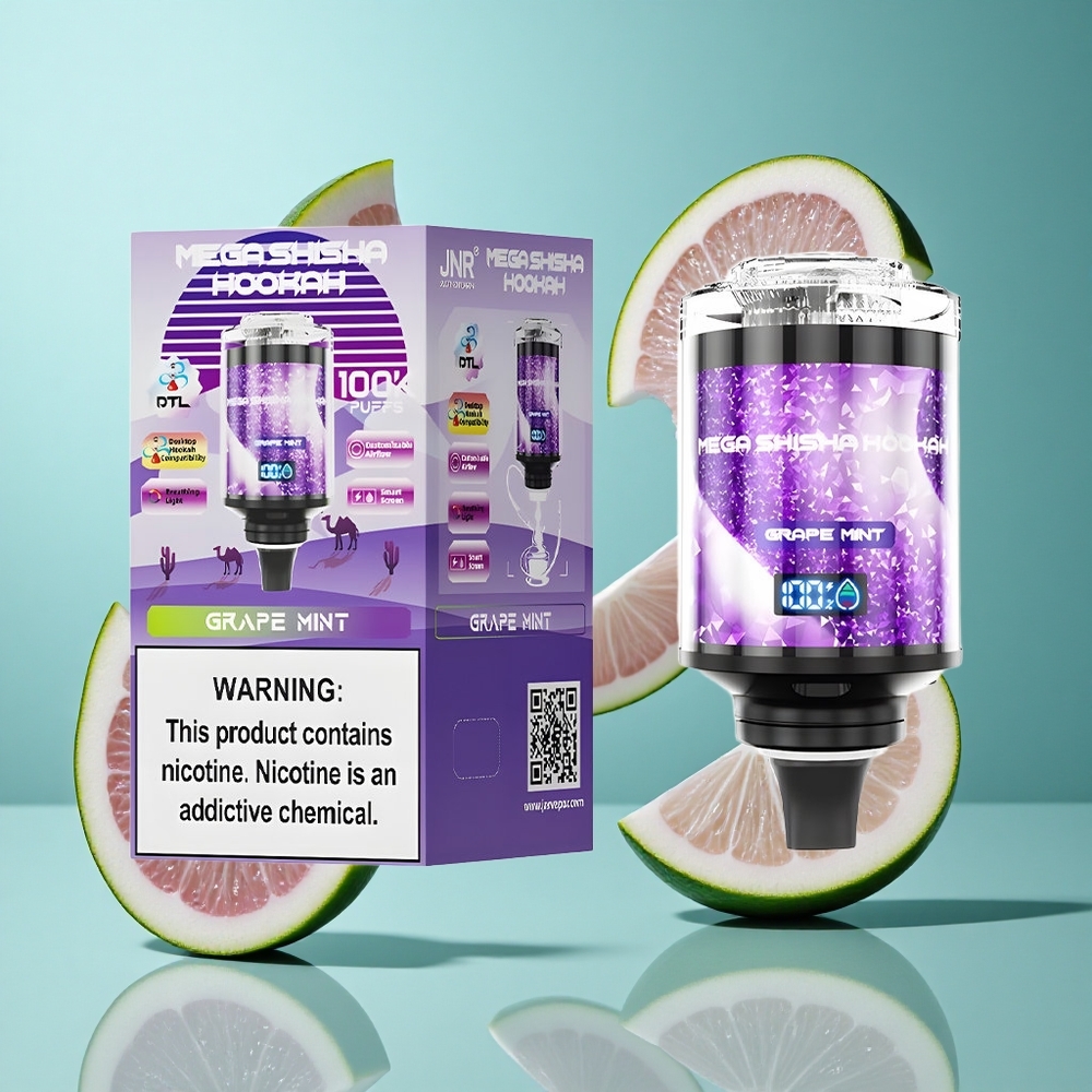 Грозде Мента JNR Mega Shisha Hookah 100K Пуфове 60ml капацитет Bulgaria vapes