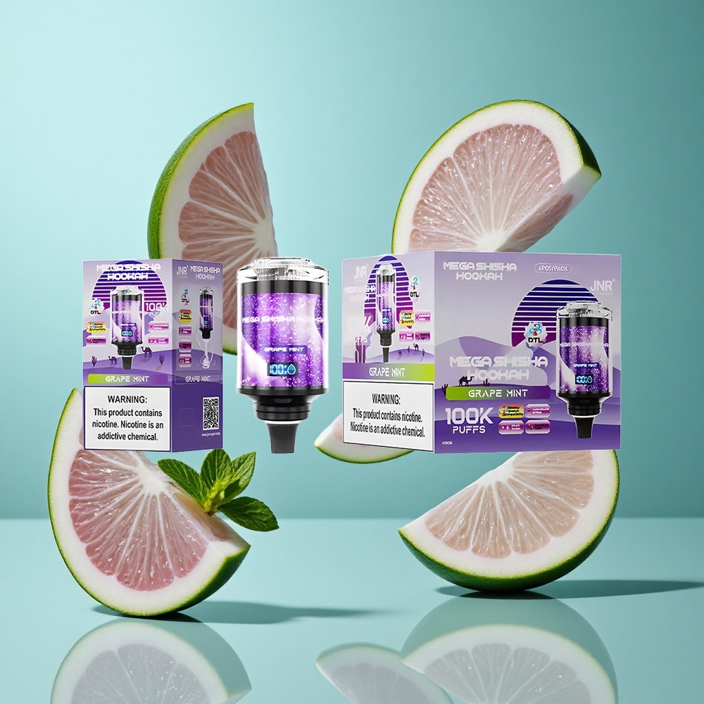 Грозде Мента JNR Mega Shisha Hookah 100K Пуфове 60ml капацитет Bulgaria vapes