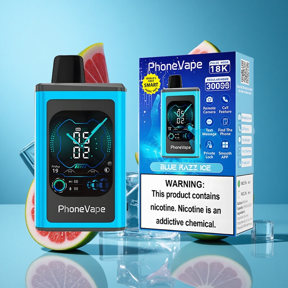 Синьо Раж Ледов JNR PhoneVape 30000 пуфовса Rechargeable App Controlled Bulgaria vapes