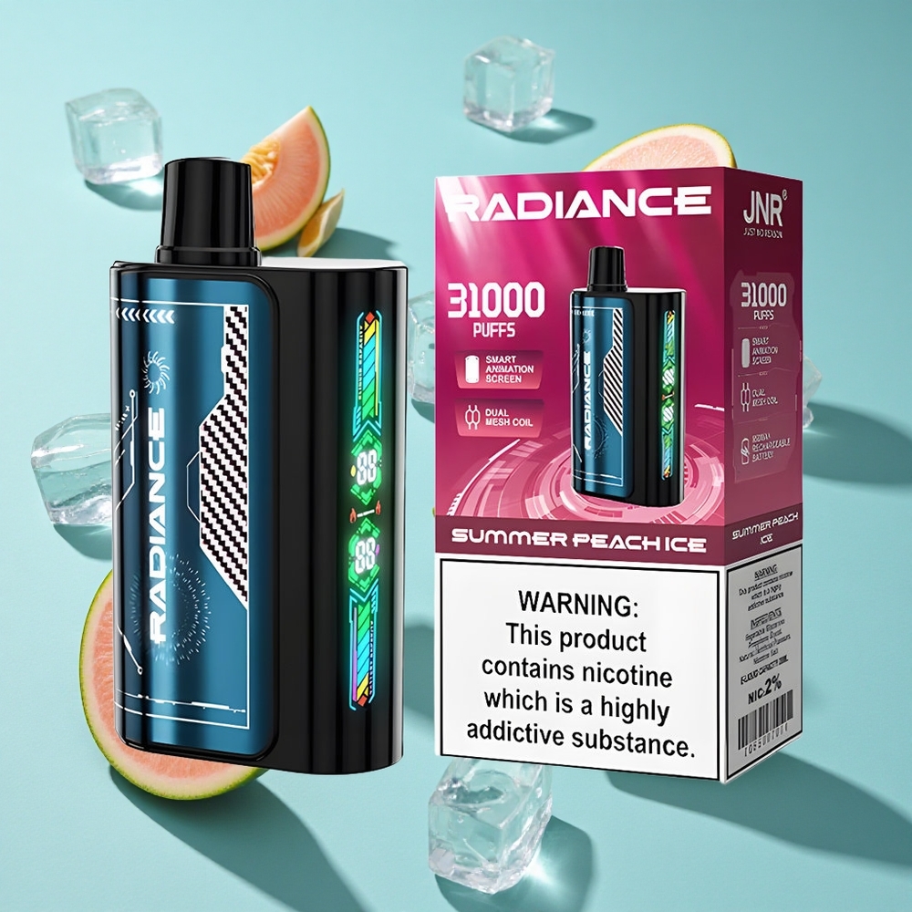 Лятна праскова лед JNR Radiance 31000 Пуфове затяжки Dual Mesh Bulgaria vapes