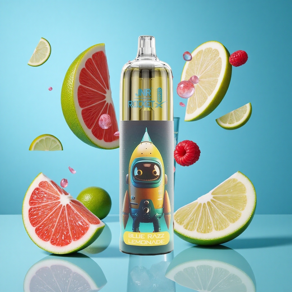 Синьо Малина Лимонада JNR Rocket-X 12400 Пуфове RGB светлини Bulgaria vapes