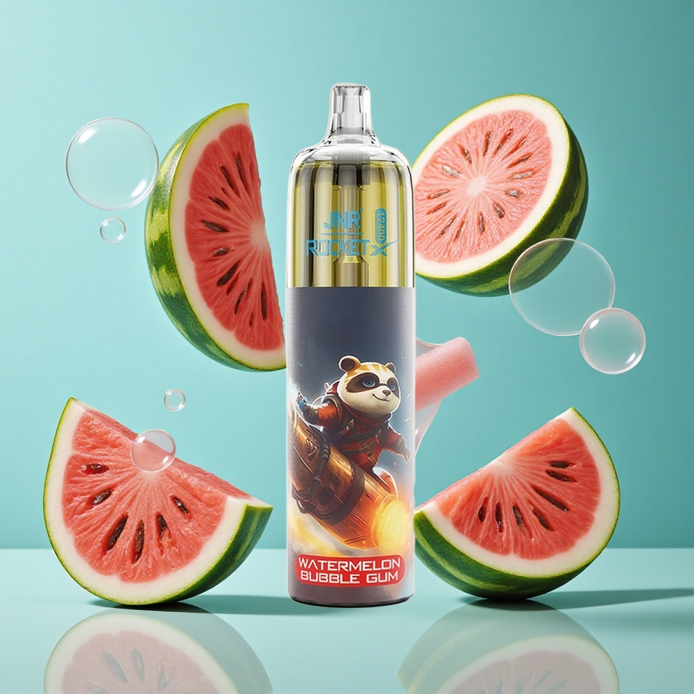 Диня Бабъл Гъм JNR Rocket-X 12400 Пуфове RGB светлини Bulgaria vapes