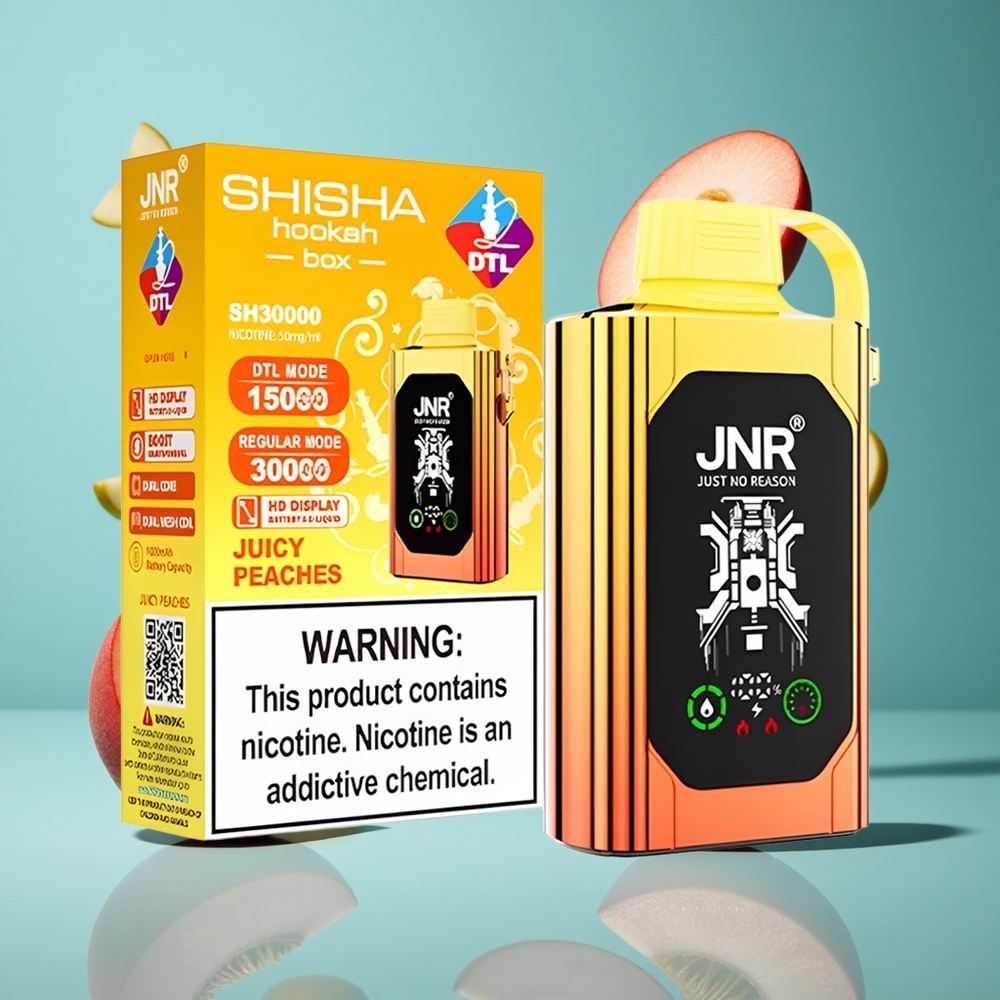 Сочени Праскви JNR Shisha Hookah Box 20500 Пуфове HD Дисплей Bulgaria vapes