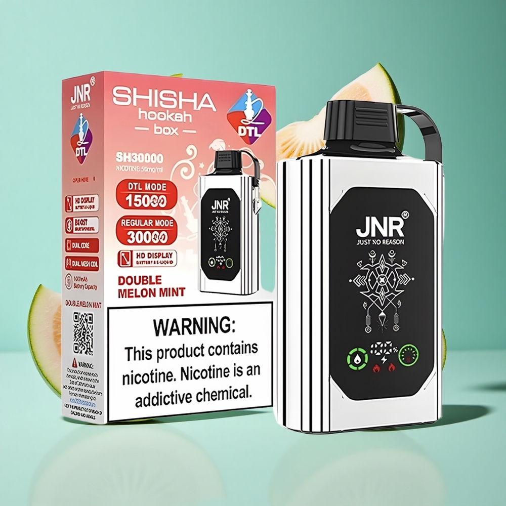 Двойна Пъпеш Мента JNR Shisha Hookah Box 20500 Пуфове HD Display Bulgaria vapes