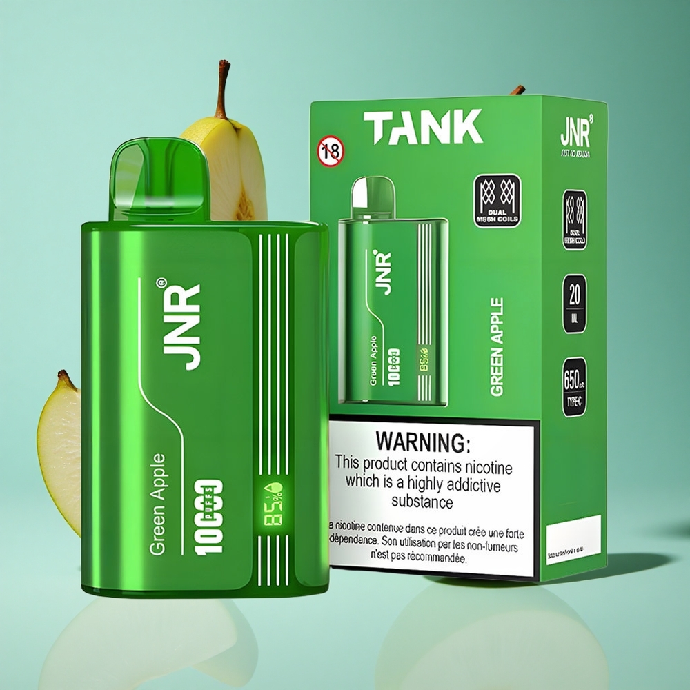Зелена ябъка праскова круша JNR Tank 10000 Пуфове регулируем въздушен поток Bulgaria vapes