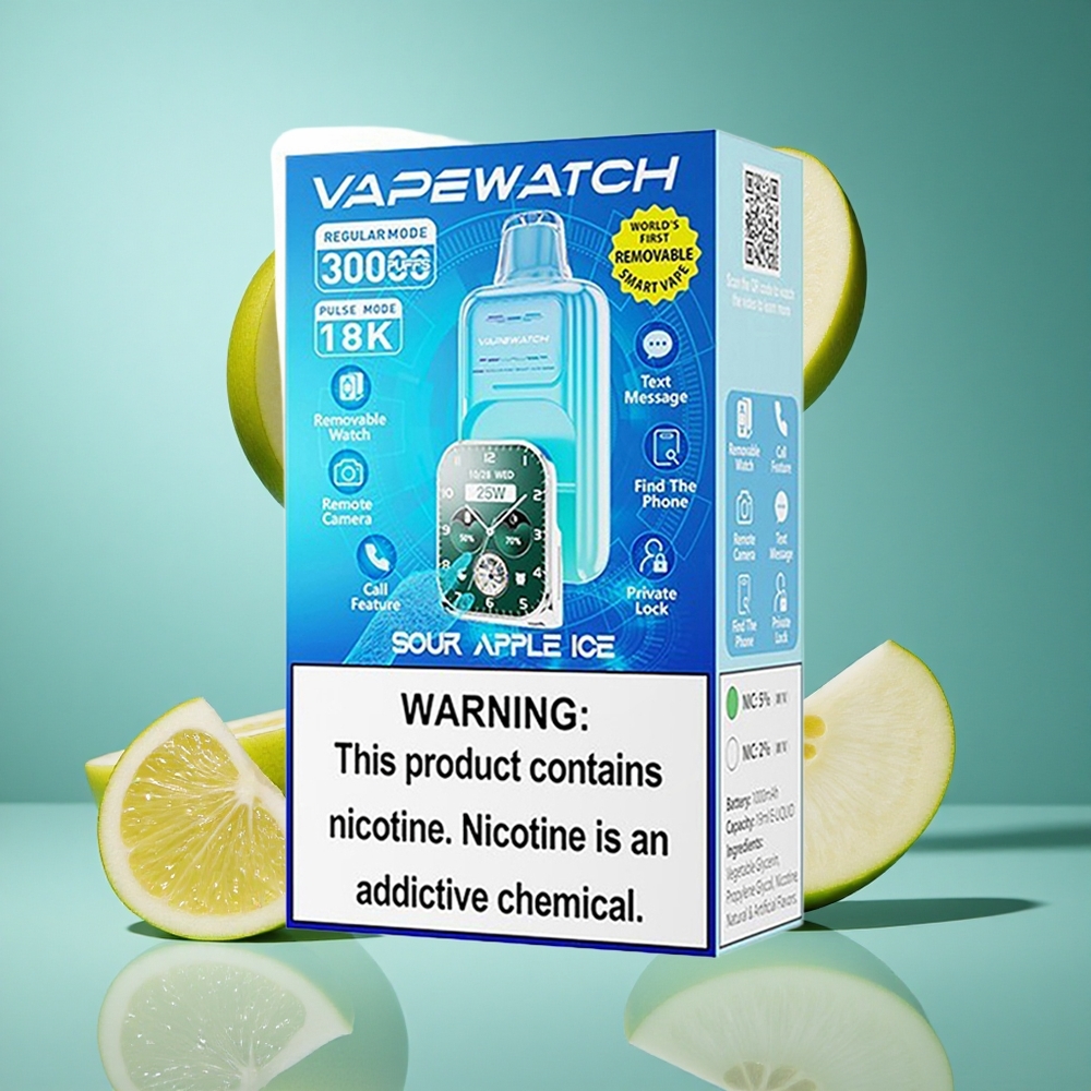 Кисела Ябълка Лед JNR Vape Watch 30000 Върхове 1000mAh Батерия Bulgaria vapes