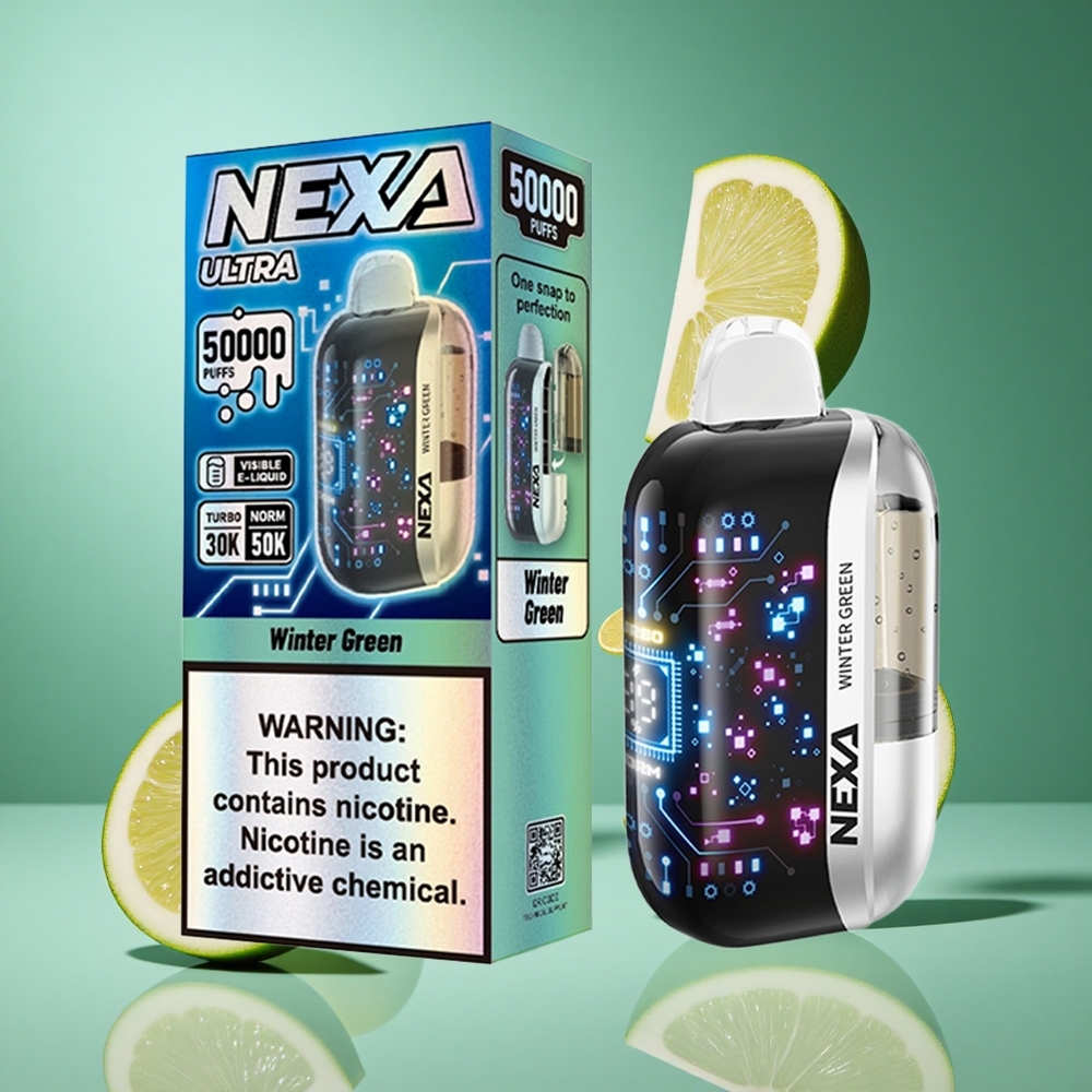 Зимно зелено NEXA Ultra 50 000 димки 20ml 5% Никотин Bulgaria vapes