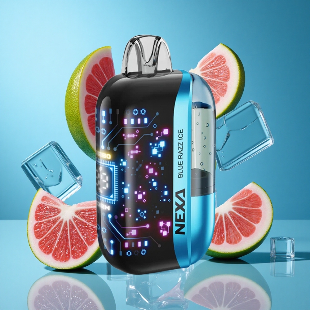 Синьо Раzz Ледово Nexa Ultra 50000 Пуфове 20мл Екран Bulgaria vapes