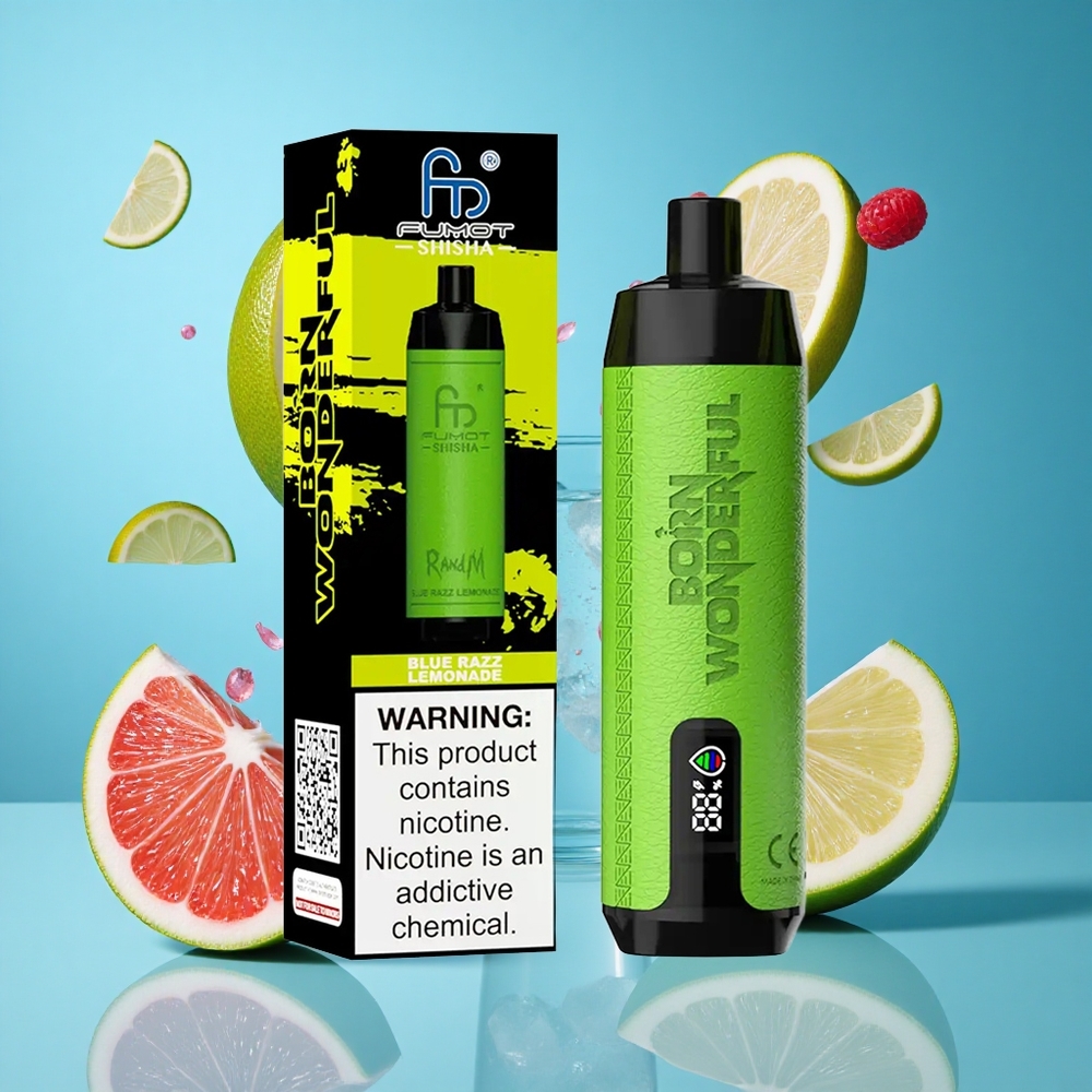 Синьо Малина Лимонада RandM Fumot Shisha 10000 Пуфове 850 mAh Батерия Bulgaria vapes