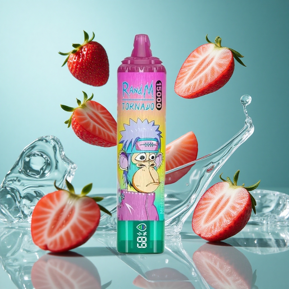 Ледена Ягода RandM Fumot Tornado 15000 Пуфове 25ml Bulgaria vapes