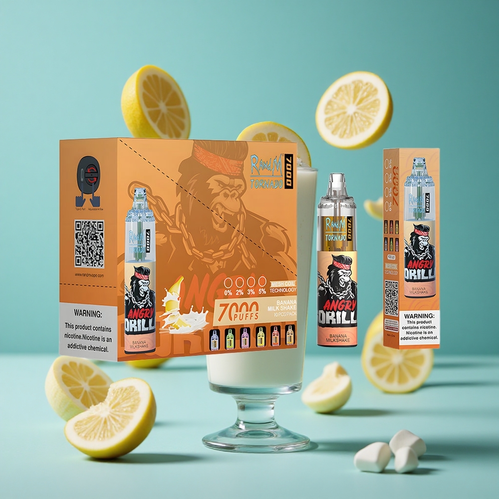 Бананово мляко RandM Fumot Tornado 7000 пуфове 14ML мрежеста намотка Bulgaria vapes