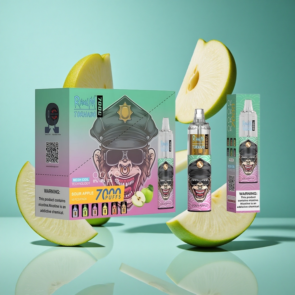 Кисела Ябълка RandM Fumot Tornado 7000 Пуфове 14ML E-liquid Bulgaria vapes