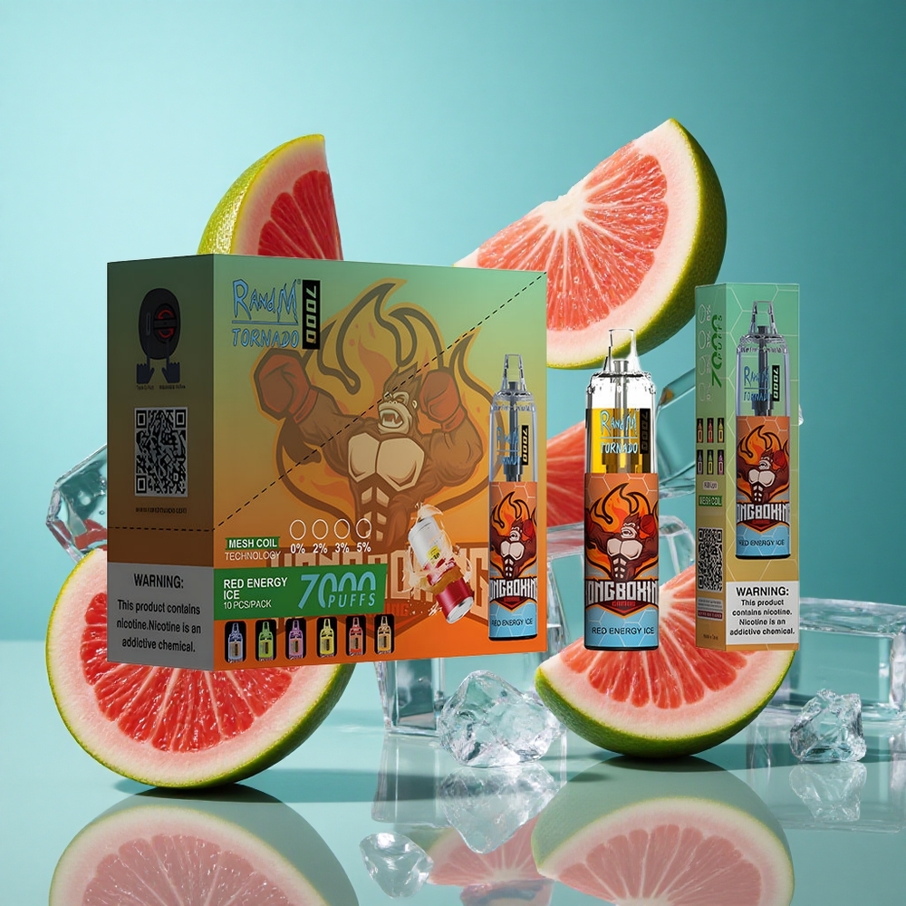 Червен енергиен лед RandM Fumot Tornado 7000 пуфове 14ml Bulgaria vapes