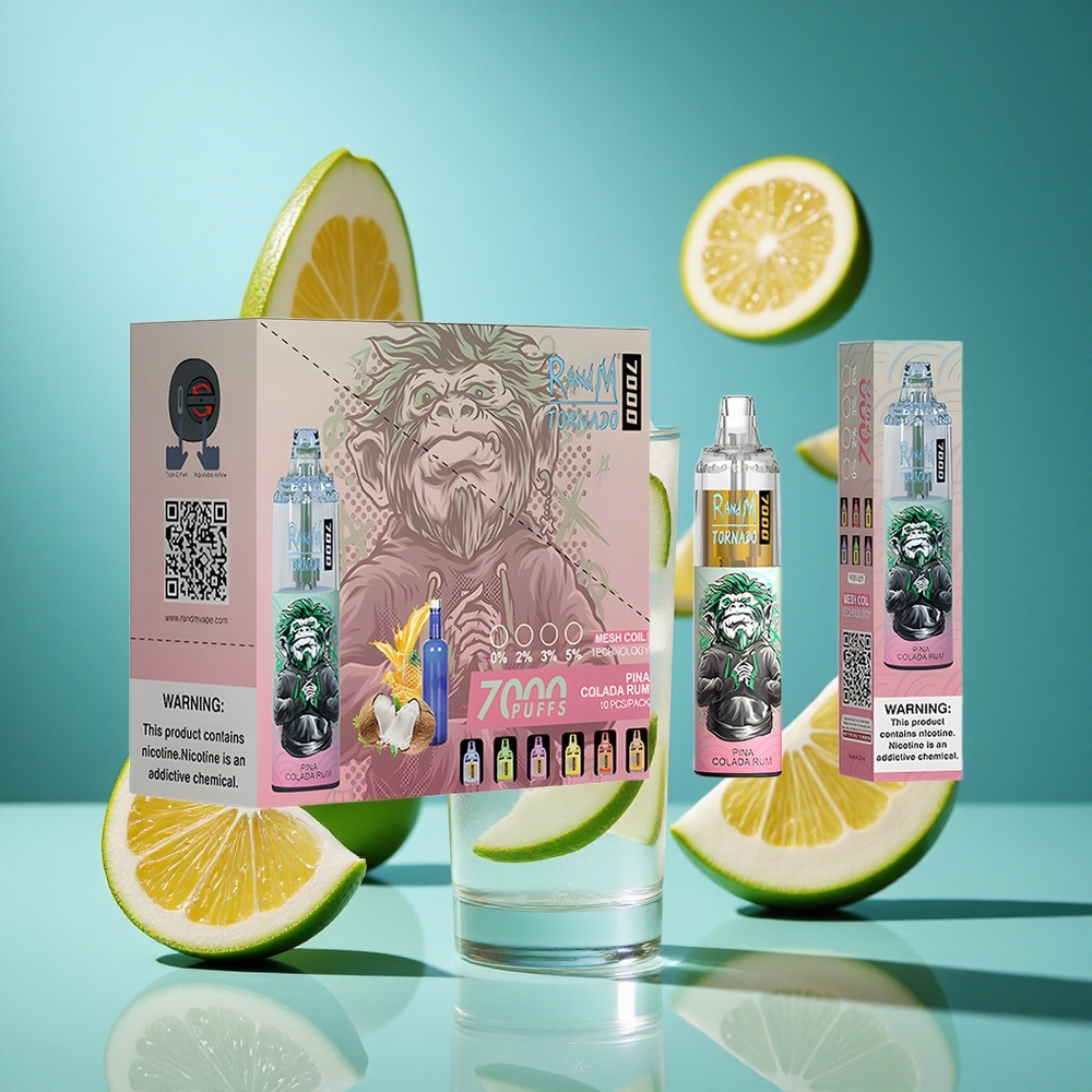 Пина Колада Ром RandM Fumot Tornado 7000 Пуфове RGB Светлина Bulgaria vapes