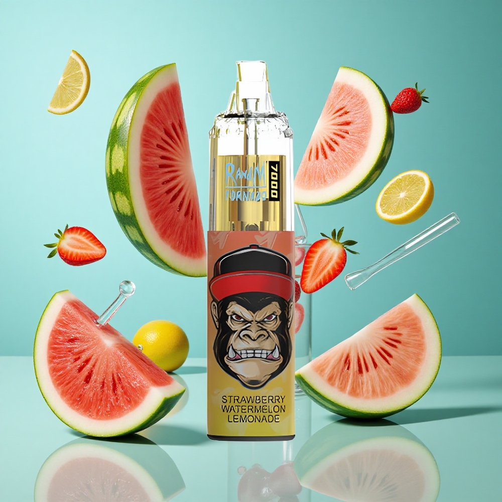 Ягода Диня Лимонада RandM Fumot Tornado 7000 пуфове RGB Light Bulgaria vapes