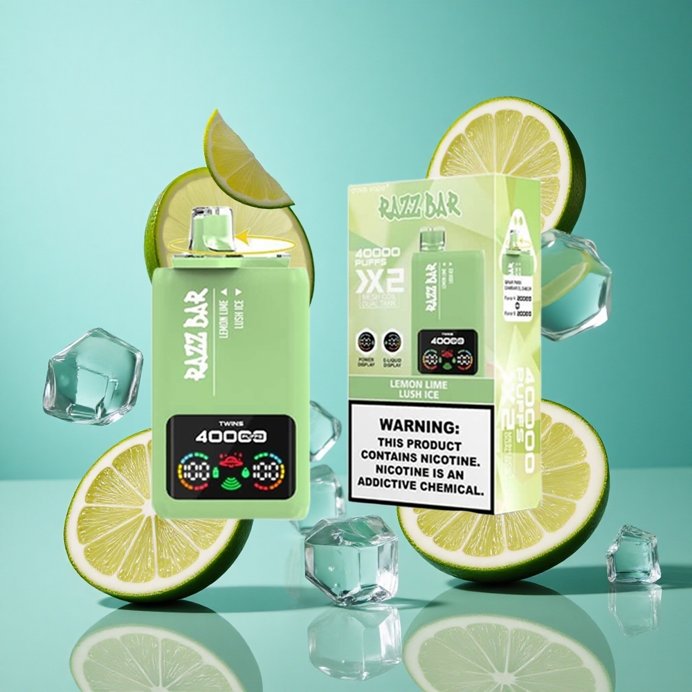 Лимон Лайм Lush лед Razz Bar 40000 Въздухоизтоци Тип-C порт Bulgaria vapes