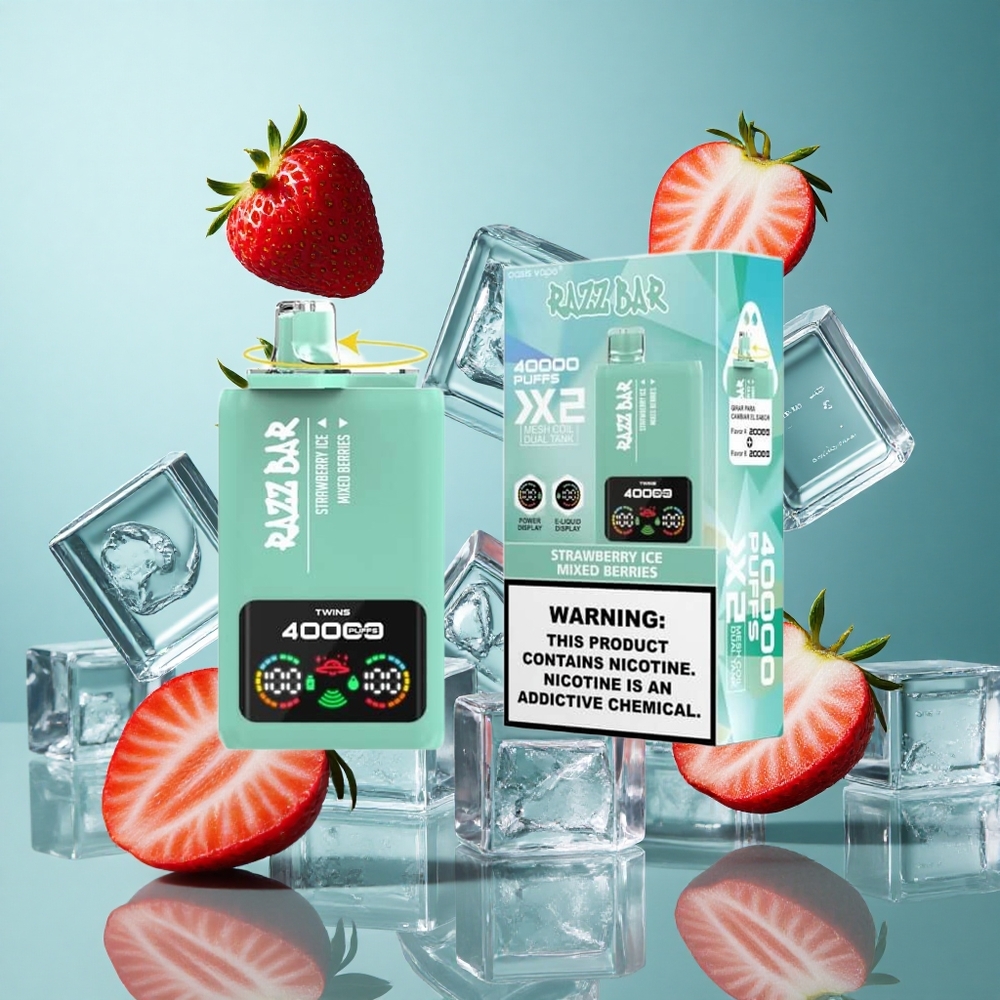 Ягода Лед Razz Bar 40000 Пуфове 1.0Ohm 2 Мрежов Намотка Bulgaria vapes