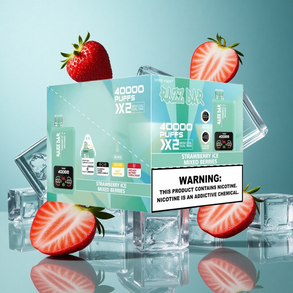 Ягода Лед Razz Bar 40000 Пуфове 1.0Ohm 2 Мрежов Намотка Bulgaria vapes