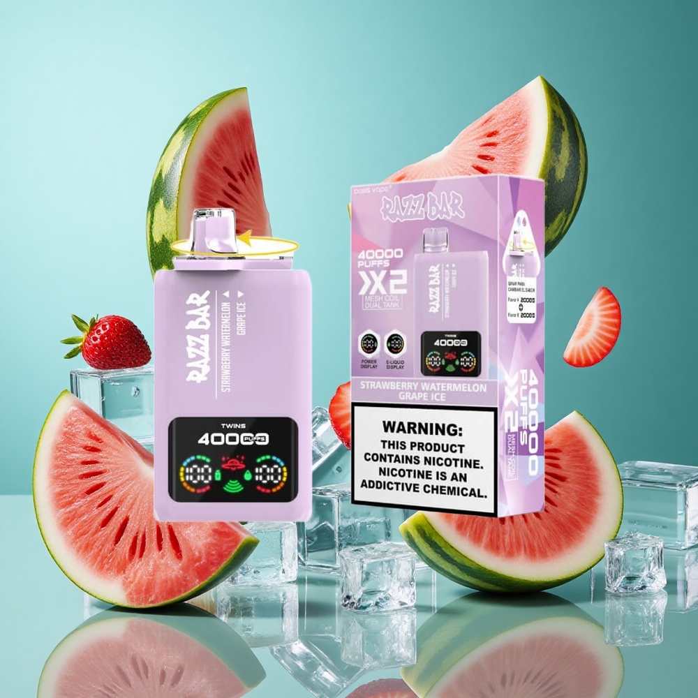 Ягода Диня Леден Грозде Razz Bar 40000 Пуфове Мощен Екран Bulgaria vapes