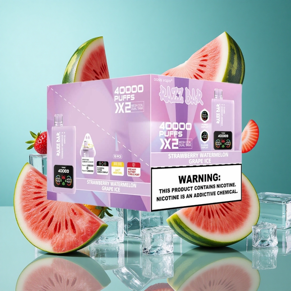 Ягода Диня Леден Грозде Razz Bar 40000 Пуфове Мощен Екран Bulgaria vapes