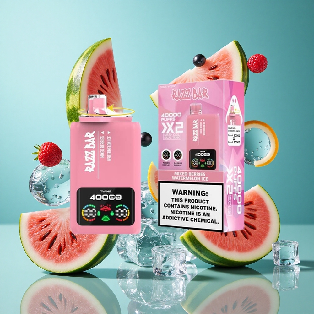Смесени Ягоди Ледена Диня Razz Bar 40000 Пуфове Power Screen Display Bulgaria vapes