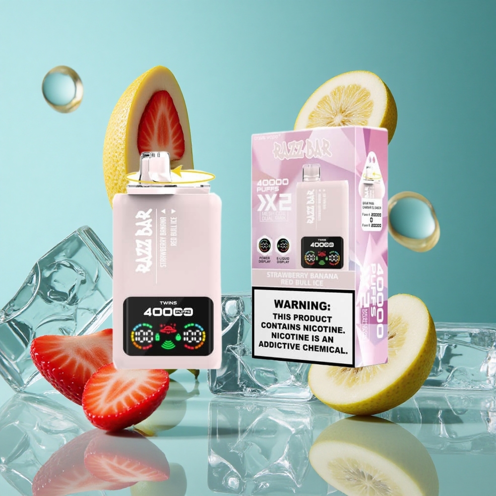 Ягода Банан Red Bull Лед Razz Bar 40000 Пуфове Екран и Батерия Bulgaria vapes