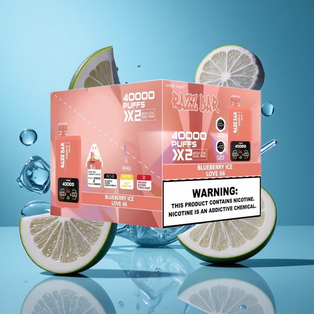 Боровинка Леден Рazz Bar 40000 Пуфове Екран с Мощност Type-C Bulgaria vapes