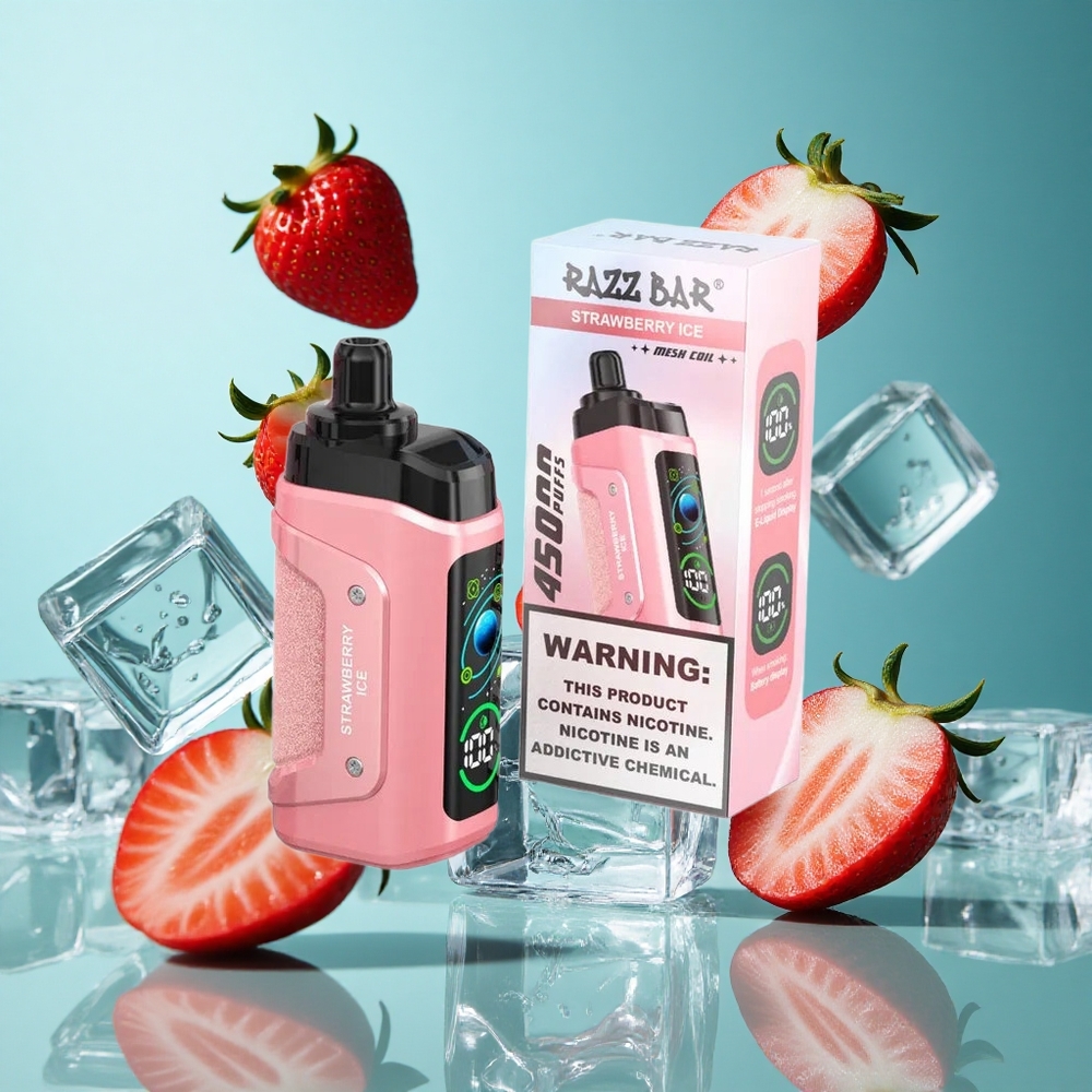 Ягода Ледово Razz Bar 45000 Пуфове Регулируем Въздушен Поток Bulgaria vapes