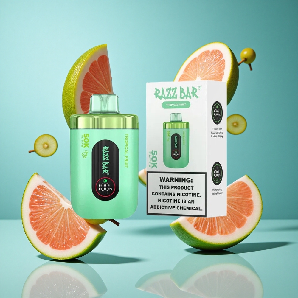 Тропически плодове Razz Bar 50K 50000 Пуфове 650 Mah Bulgaria vapes