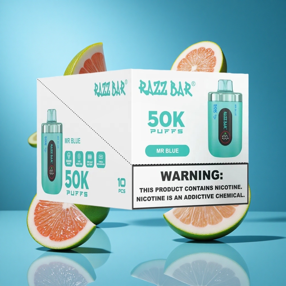 Синьо Razz Bar 50K 50000 Въздухоизпускателни медна намотка Bulgaria vapes