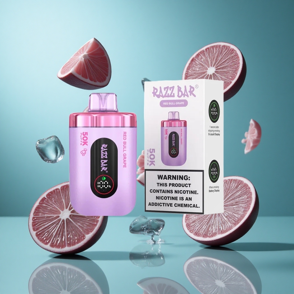 Червена бик Грозде Razz Bar 50K 50000 Пуфове Type-C Bulgaria vapes