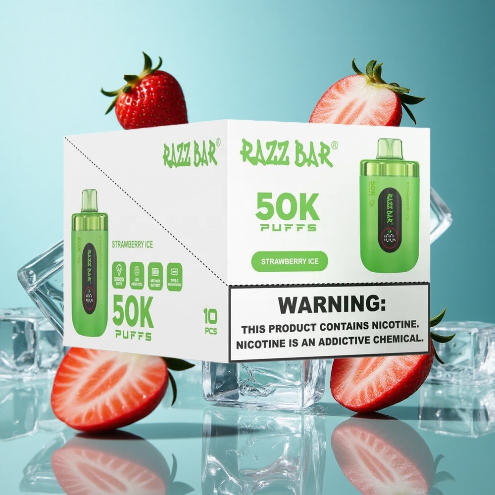 Ягода Ледово Razz Bar 50K 50000 Пуфове Type-C Bulgaria vapes