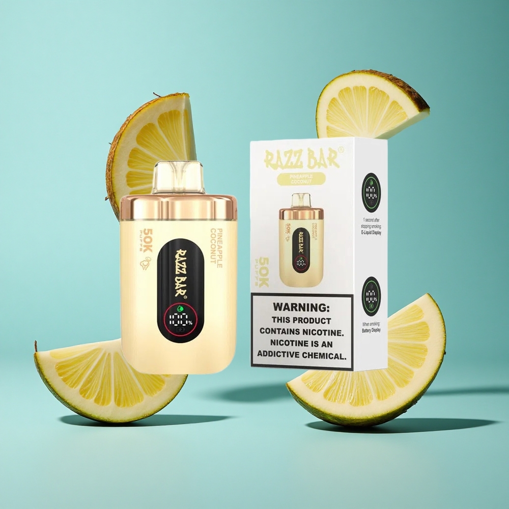 Ананас Кокос Razz Bar 50K Puffs 50000 Пуфове 2% Никотин Bulgaria vapes