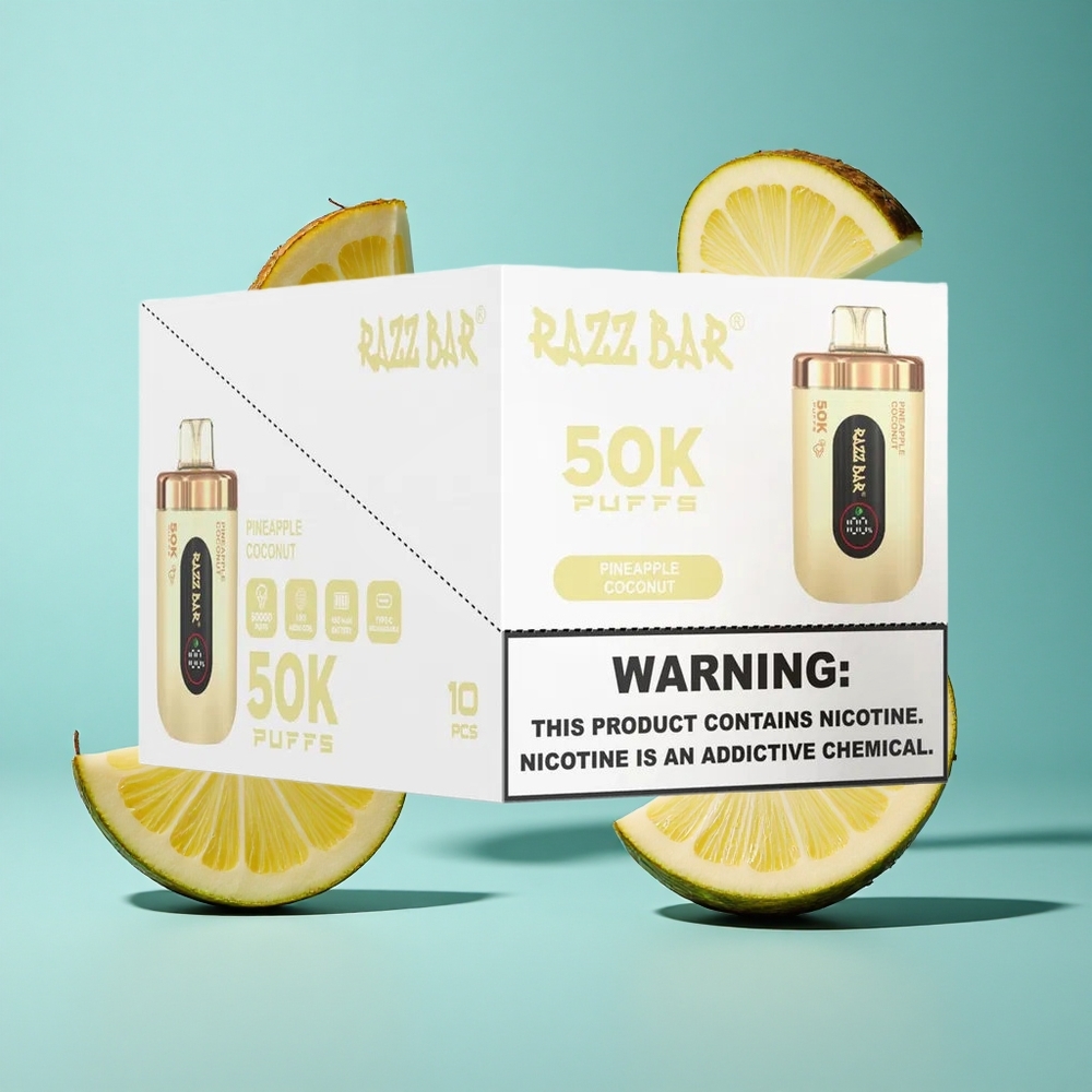 Ананас Кокос Razz Bar 50K Puffs 50000 Пуфове 2% Никотин Bulgaria vapes