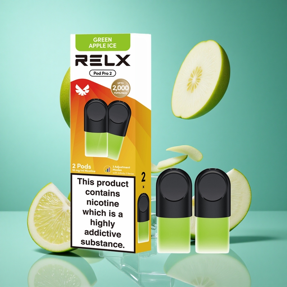 Зелен Ябълков Лед RELX Pod Pro 2 пуфове 1.8% Никотин Bulgaria vapes
