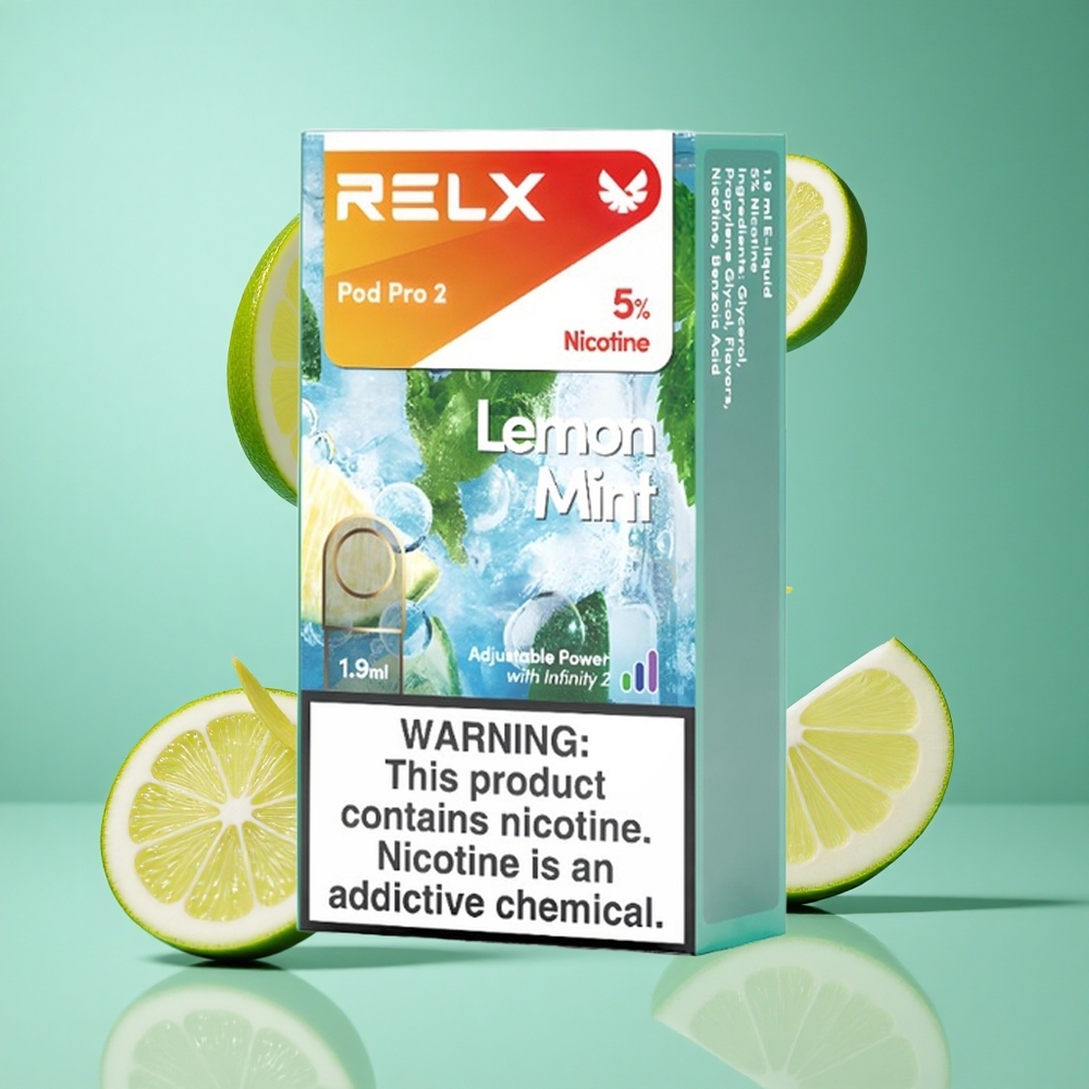 Лимонов Мента RELX Pod Pro 2 Пуфове 5% никотин Bulgaria vapes